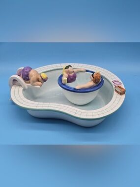 LOTUS Vintage 1995 Swimming Pool Chip and Dip Serving Bowl